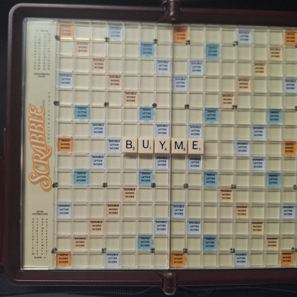 Scrabble Folio Travel Game 2001 Vintage Zipper Car Ride Pencil No Score Sheet - Picture 1 of 13